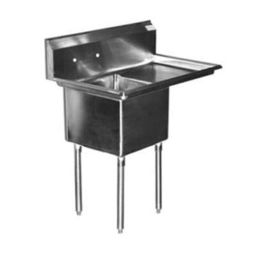 Serv-Ware 1CWPH1824R-18 Heavy Duty Sink 1-Bowl 18" x 24" Right 18" Drainboard