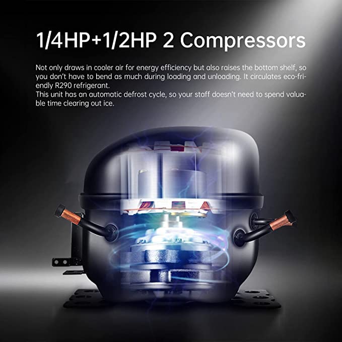 West Lake WK-48RF Commercial Refrigerator Freezer Combo 48" 2-Door 33-40°F -8-0°F