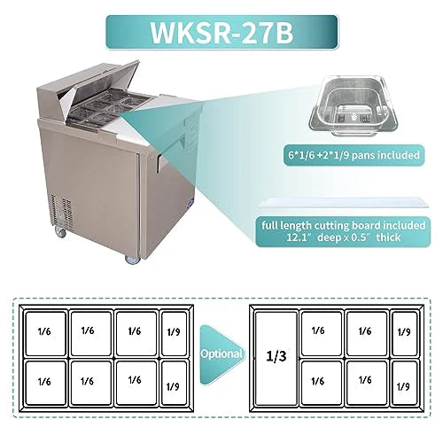 West Lake WKSR-27B Salad Prep Table Refrigerator 1 Door 33-40°F
