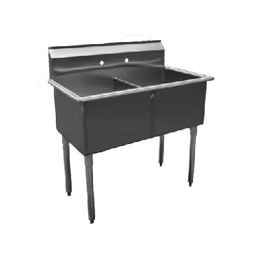 Serv-Ware BS2-1818 Two-Compartment Budget Sink 18" x 18" Bowls