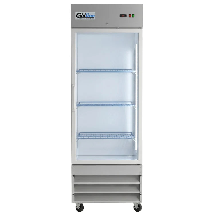 COLDLINE C-1RG 23 Cu.Ft. 29-Inch 1 Glass Door Reach-In Refrigerator 33°F to 41°F
