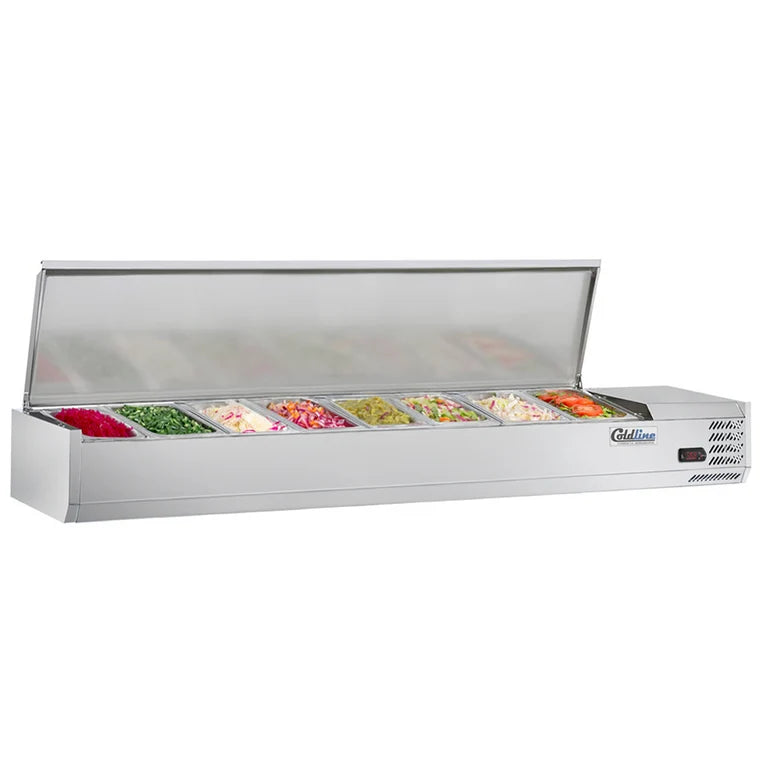 COLDLINE CTP70SS Stainless Steel Countertop Salad Bar Head Refrigerator 33°F-41°F