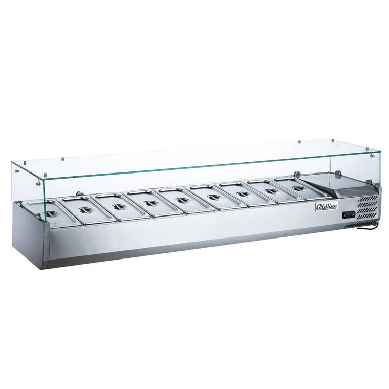 COLDLINE CTP80SG 79-Inch Refrigerated Countertop Salad and Sandwich Prep Rail 33°F to 41°F