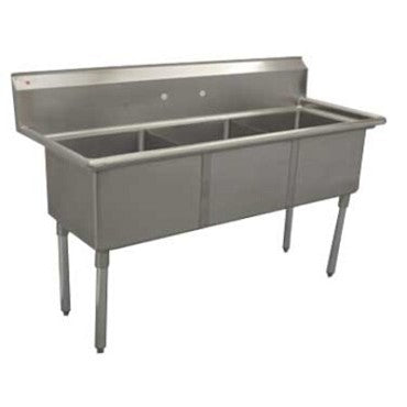 Serv-Ware D3CWP1818 Three-Compartment Sink 18" x 18" Bowls