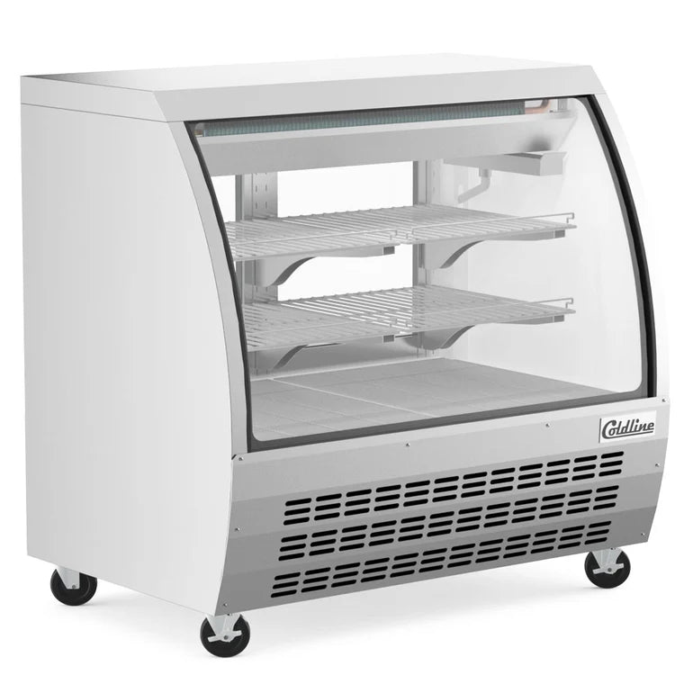 COLDLINE DC48-SS 13.5 Cu. Ft. Stainless Steel Curved Glass Deli Display Case 32-43°F