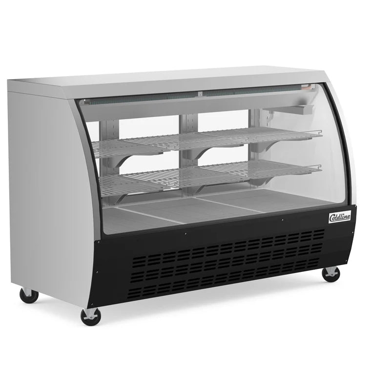 COLDLINE DC64-B 18.8 Cu. Ft. Black Curved Glass Deli Meat Display Case 32-43°F