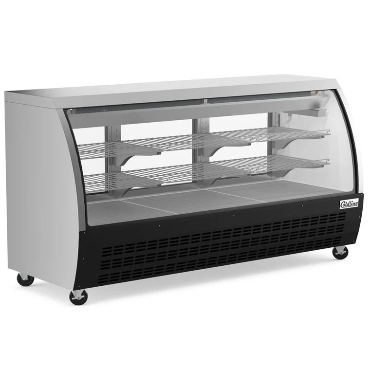 OLDLINE DC80-B 24.4 Cu. Ft. Black Curved Glass Deli Meat Display Case 32-43°F