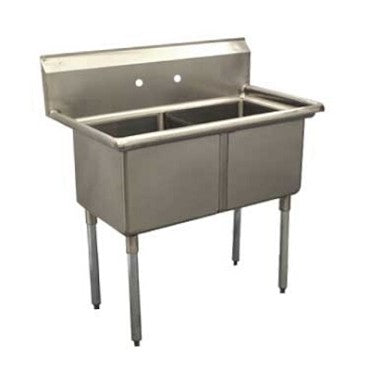 Serv-Ware E2CWP2424 Two-Compartment Underbar Sink 24" x 24" Bowls