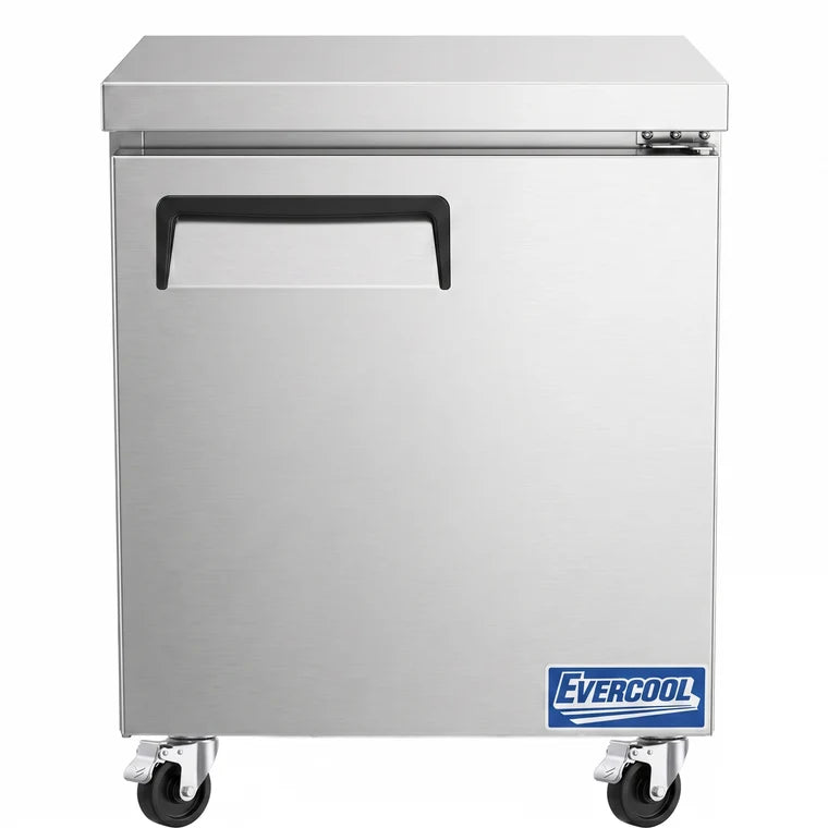 Evercooll EUC27 27 Inch 6.1 Cu. Ft. 1-Section Refrigerated Undercounter Freezer -8°F to 0°F 110V