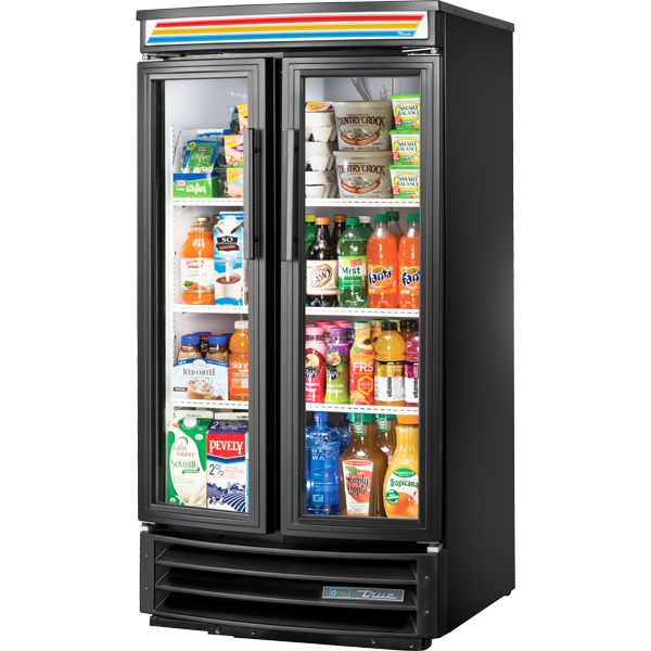 True GDM-14RF-HC-LD Glass Door Merchandiser, 14 cu.ft., LED
