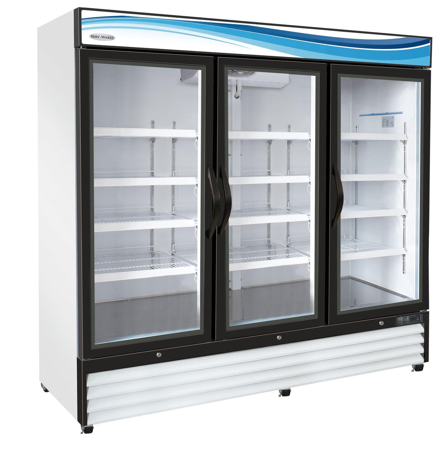 Serv-Ware GF72-HC** Reach-In Freezer 81", 3 Glass Doors, 72 cu.ft.