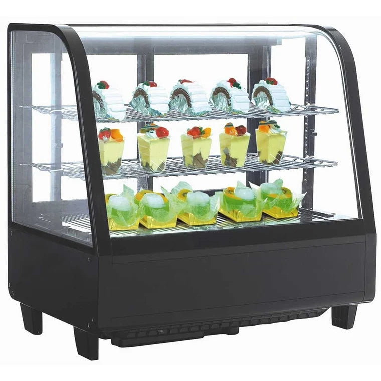Marchia MDC100 27 Inch 3.5 Cu. Ft. Refrigerated Curved Glass Countertop Bakery Display Case 110V
