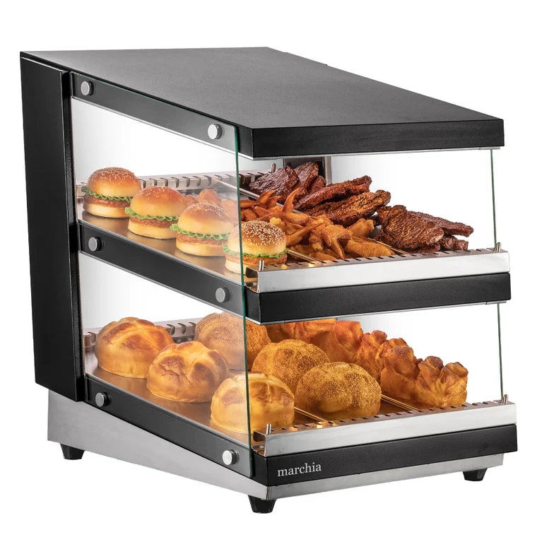 Marchia MHW65 24" Full-Service Slanted Countertop Heated Display Merchandiser