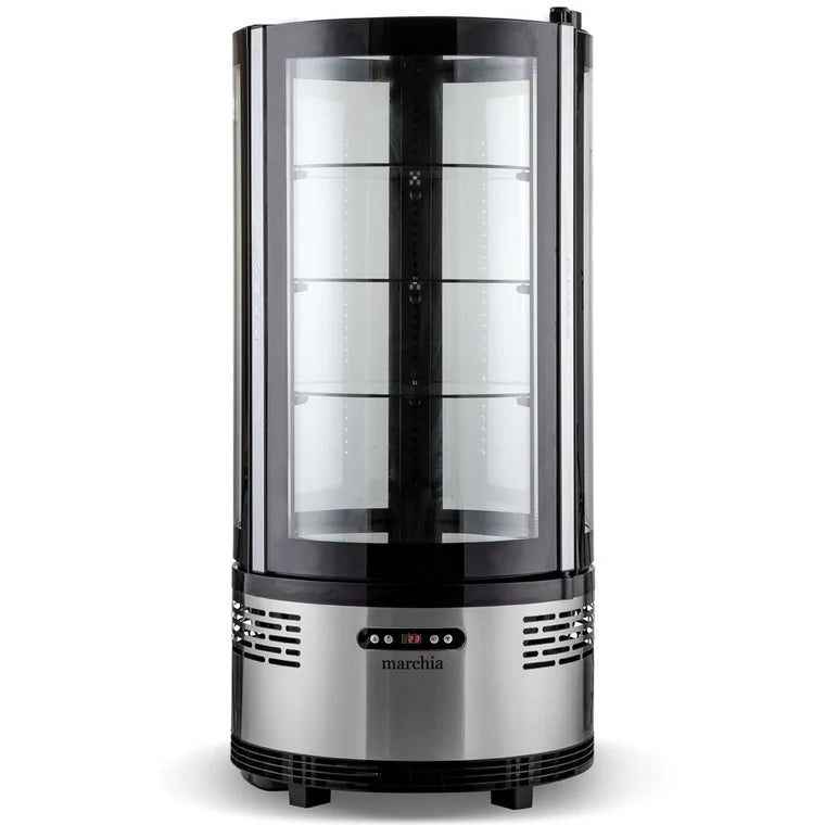 Marchia MVSR100 19" Countertop Vertical Curved Glass Refrigerated Display Case Merchandiser