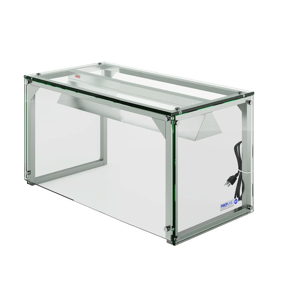 PREPLINE PSG-LT-27-S Glass Sneeze Guard with LED Lighting