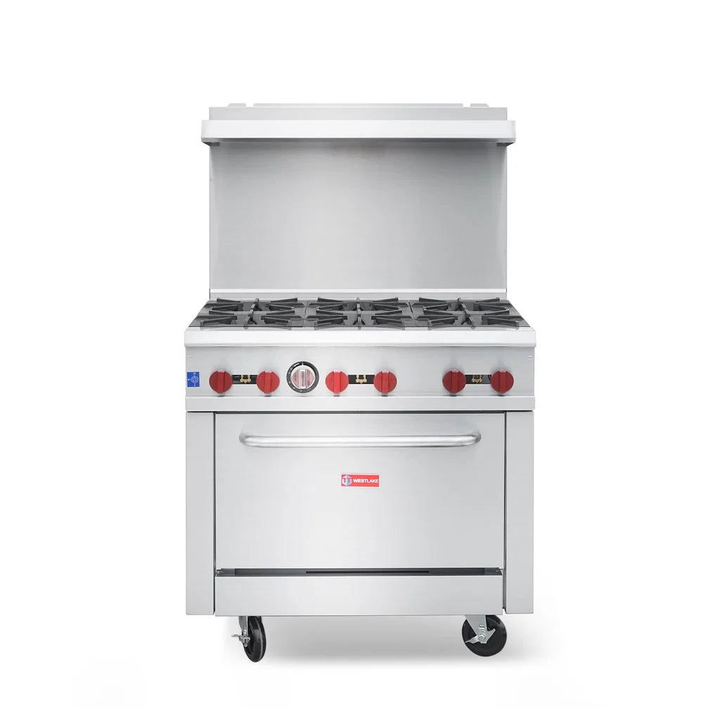 WESTLAKE RGR36 6 Burner 36" Gas Range with Standard Oven 210,000 BTU