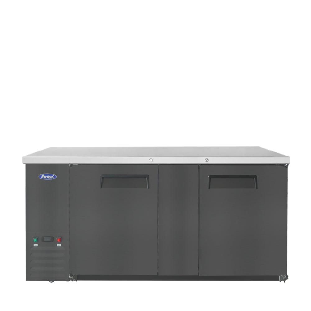 Atosa SBB69GRAUS2 Back Bar Cooler 69 Inch 3 Door Shallow Depth Black Exterior