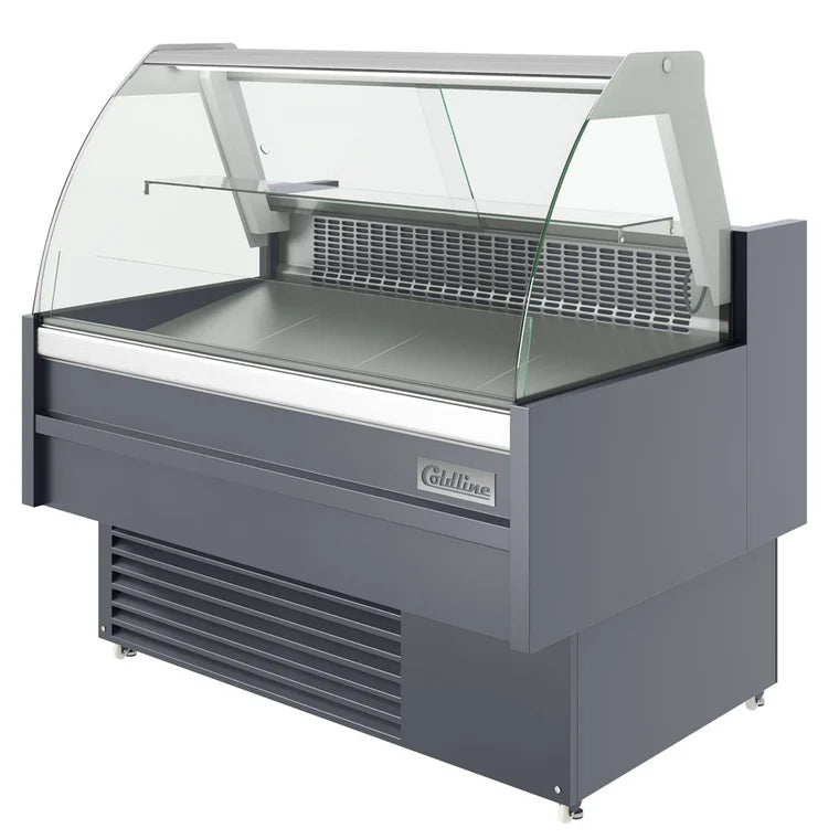 COLDLINE SDC48 48" 2.8 Cu. Ft. Refrigerated Curved Glass Deli Meat Case 33-40°F