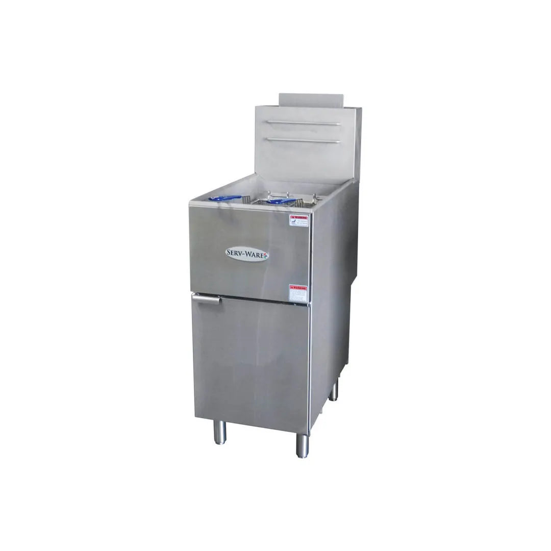 Serv-Ware SGF-40L 40 lb LP Gas Floor Fryer 120,000 BTU (3 Burners)