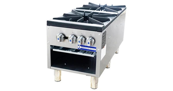 Standard Range SR-SP2 18 Inch 2 Burner Gas Stock Pot Range 160,000 BTU