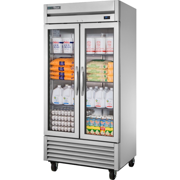 True T-35G-HC FGD01 Reach-In Refrigerator, Glass Door, 35 cu.ft.