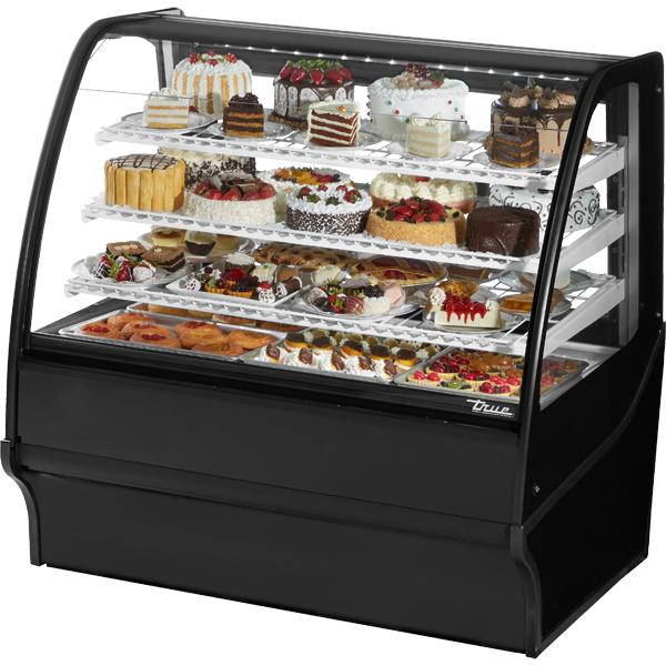 True TDM-R-48-GE/GE-B-W Refrigerated Display Merchandiser, 48", Black/White