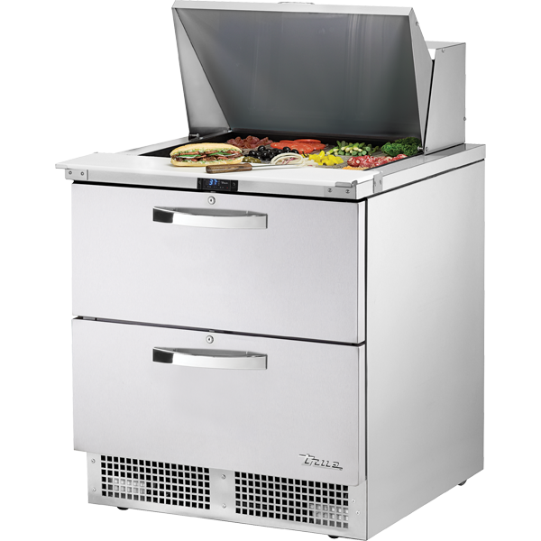 True TFP-32-12M-D-2-HC SPEC3 Prep Table, 32", 12-Pan, 2 Drawers, Spec Package