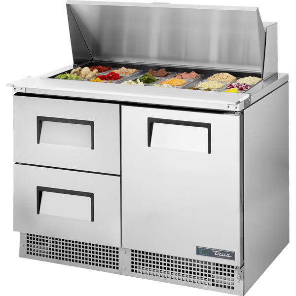 True TFP-48-18M-D-2-HC Prep Table, 48", 18-Pan, 2 Drawers