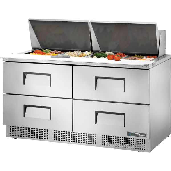 True TFP-64-24M-D-4-HC Prep Table, 64", 24-Pan, 4 Drawers