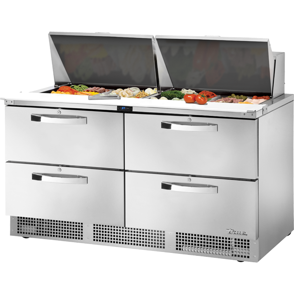 True TFP-64-24M-D-4-HC SPEC3 Prep Table, 64", 24-Pan, 4 Drawers, Spec Package