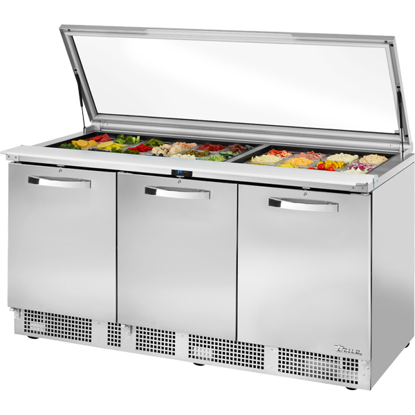 True TFP-72-30M-FGLID-HC SPEC3 Prep Table, 72", 30-Pan, Glass Lid, Spec Package