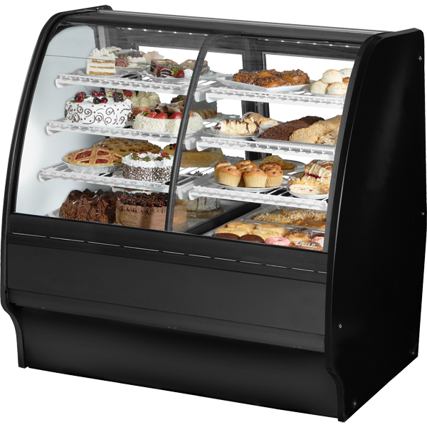 True TGM-DZ-48-SC/SC-B-W Glass Door Merchandiser, Dual Zone, 48", Black/White