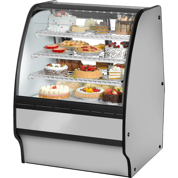 True TGM-R-36-SC/SC-S-W Refrigerated Glass Merchandiser, 36", Stainless/White