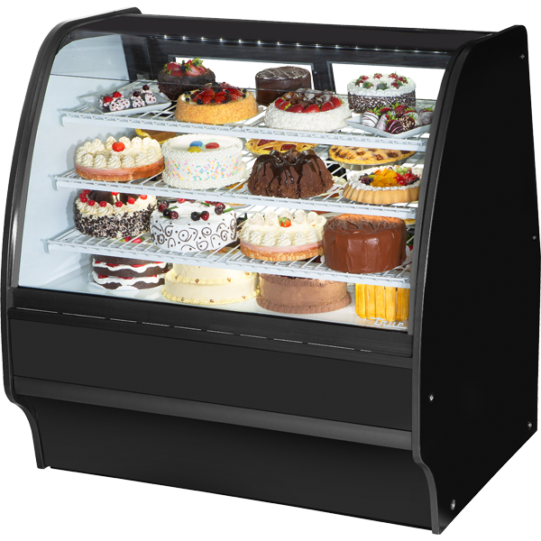 True TGM-R-48-SC/SC-B-W Refrigerated Glass Merchandiser, 48", Black/White