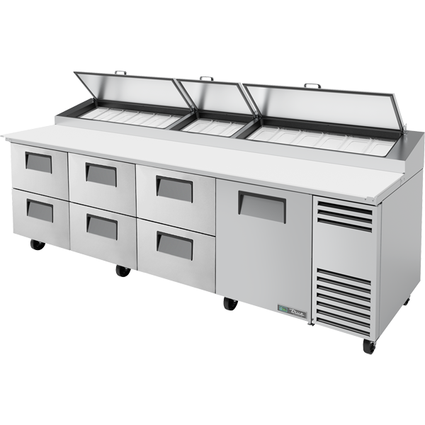 True TPP-AT-119D-6-HC Pizza Prep Table, 119", 6 Drawers