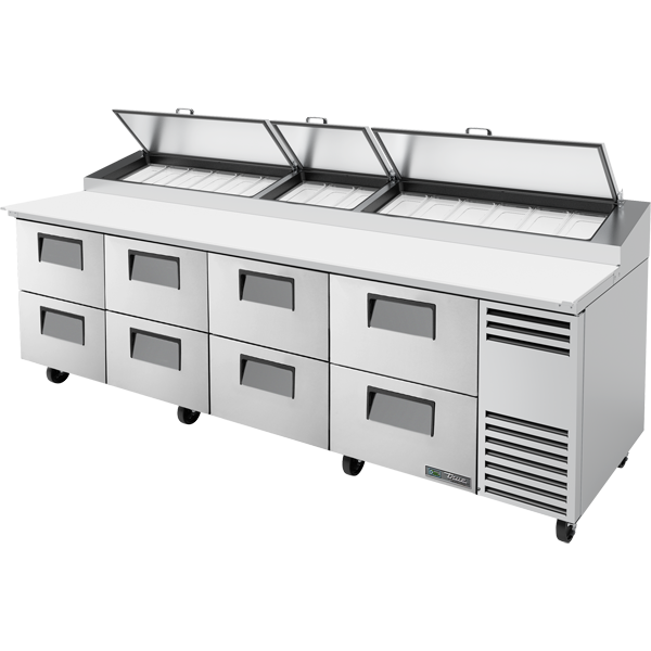 True TPP-AT-119D-8-HC Pizza Prep Table, 119", 8 Drawers