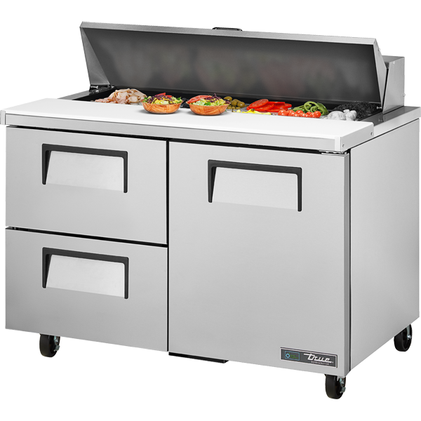 True TSSU-48-12D-2-HC Sandwich Salad Prep Table, 48", 12-Pan, 2 Drawers