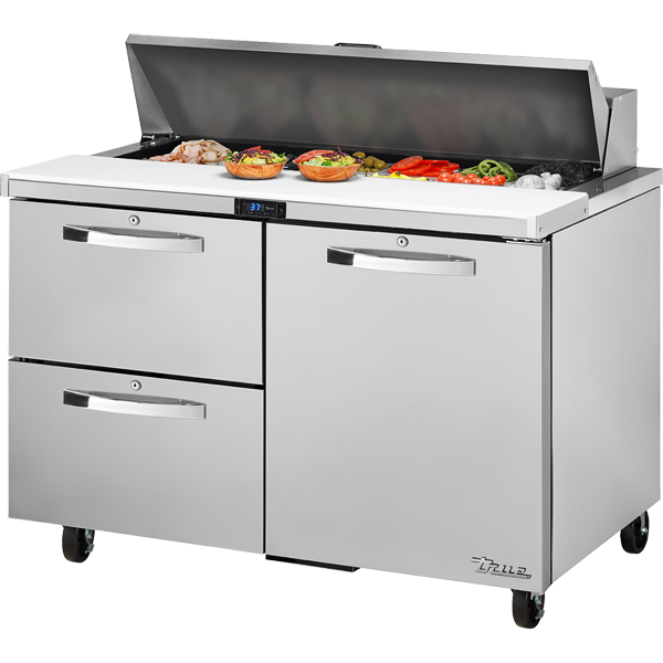 True TSSU-48-12D-2-HC SPEC3 Sandwich Salad Prep Table, 48", 12-Pan, 2 Drawers