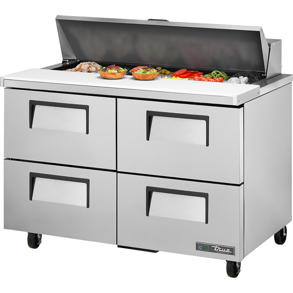True TSSU-48-12D-4-HC Sandwich Salad Prep Table, 48", 12-Pan, 4 Drawers