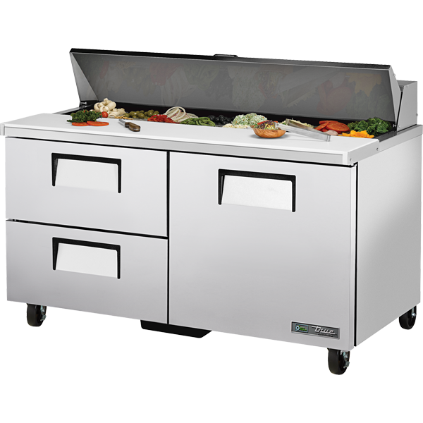 True TSSU-60-16D-2-HC Sandwich Salad Prep Table, 60", 16-Pan, 2 Drawers