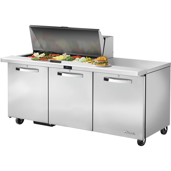 True TSSU-72-18M-B-HC SPEC3 Sandwich Salad Prep Table, 72", 18-Pan, Mega-Top
