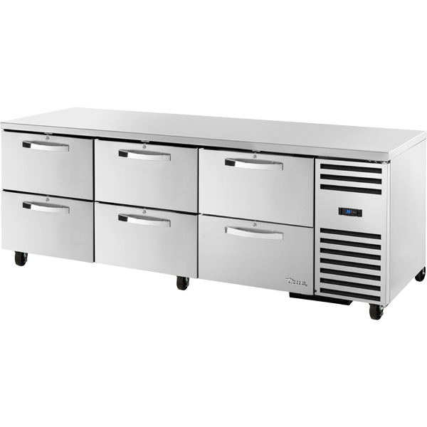 True TUC-93D-6-HC SPEC3 Undercounter Refrigerator, 93", 6 Drawers