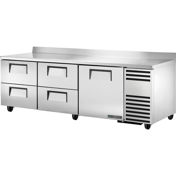 True TWT-93D-4-HC Worktop Refrigerator, 93", 4 Drawers