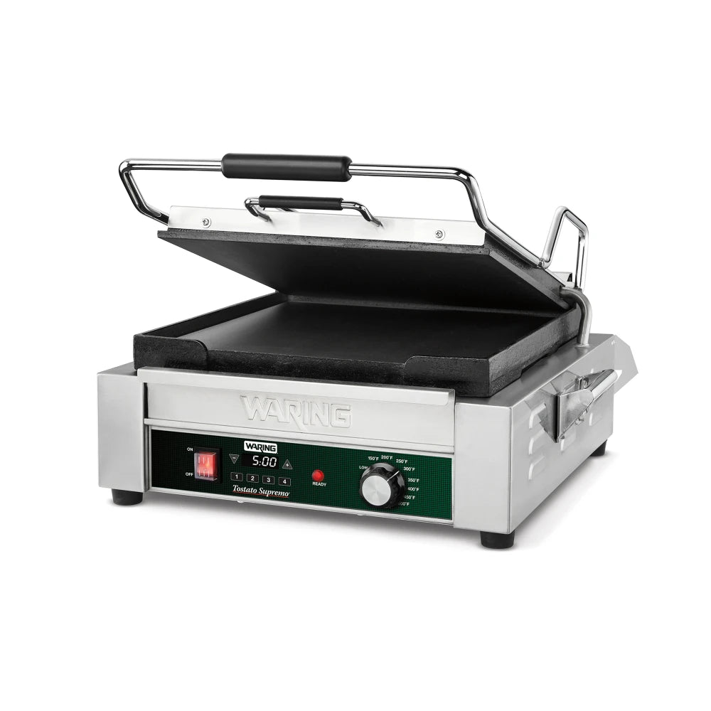 Waring WFG275TX Commercial Extra-Large Flat Panini Grill Head 208V Countdown Timer Console