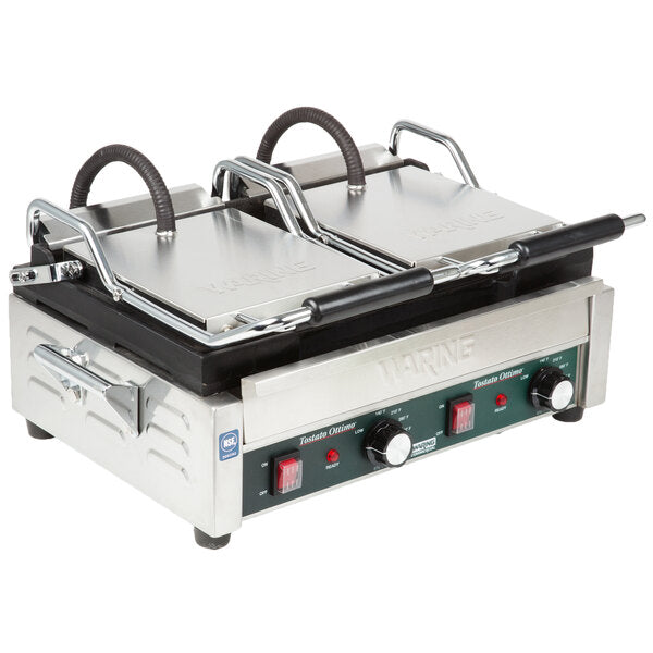 Waring WFG300 Commercial Extra-Large Double Flat Panini Grill Head 240V Independent Smooth Plate Workstation