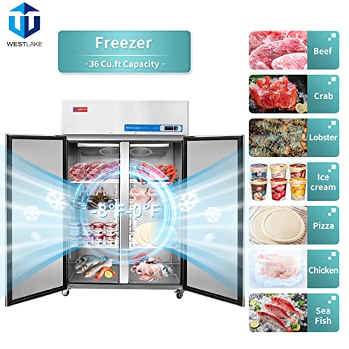 WESTLAKE WK-48F 48" Reach-In Freezer 36 Cu.ft Stainless Steel -8°F to 0°F NSF