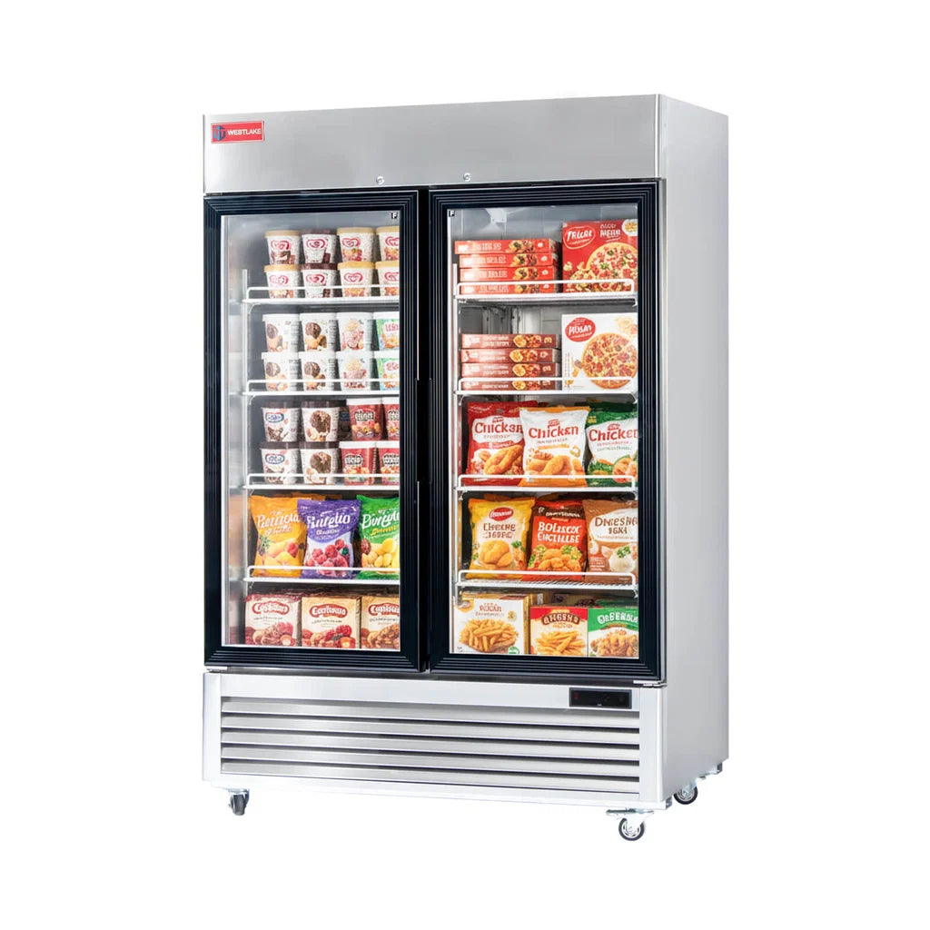 WESTLAKE WK-49FG 49 Cu.Ft. 2-Glass-Door Reach-In Freezer -8°F to 0°F