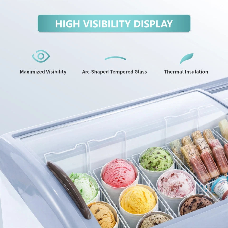 WESTLAKE WK-SD360JY 12.8 Cu.Ft. 2-in-1 Convertible Ice Cream Display Freezer and Refrigerator -15°F to 41°F