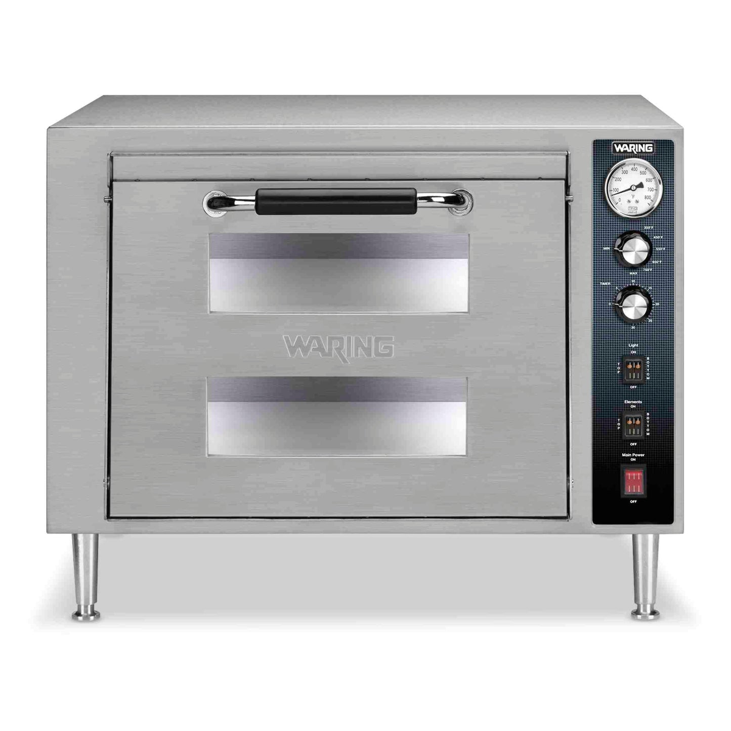 Waring WPO700 Commercial Double-Deck Heavy-Duty Pizza Oven Head 208V High-Volt Dual-Zone Station