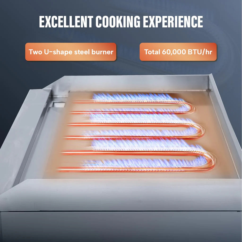 West Lake EGG24S Gas Griddle 23.8" 60,000 Btu